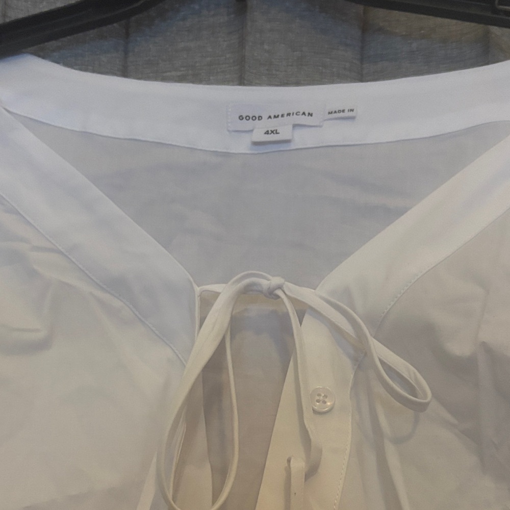 Good American Ivory Tie-Front blouse